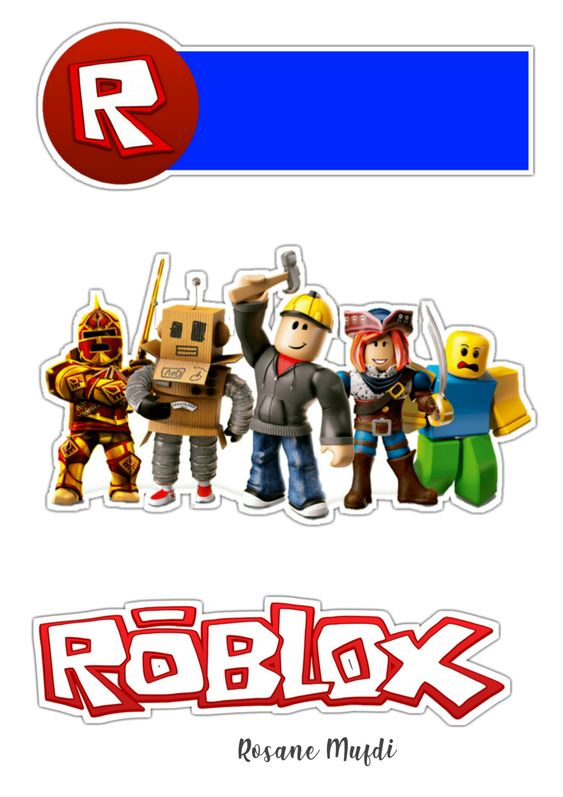 Topo de bolo Roblox para editar e imprimir grátis - Festa Free